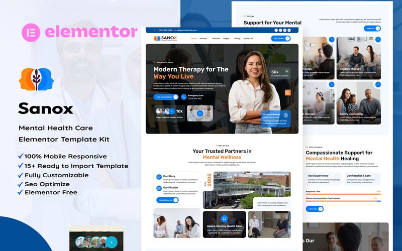 Sanox - Mental Health Care Elementor Kit