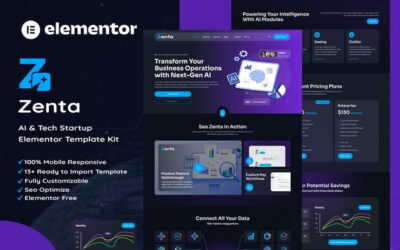 Zenta - AI & Tech Startup Elementor Template Kit