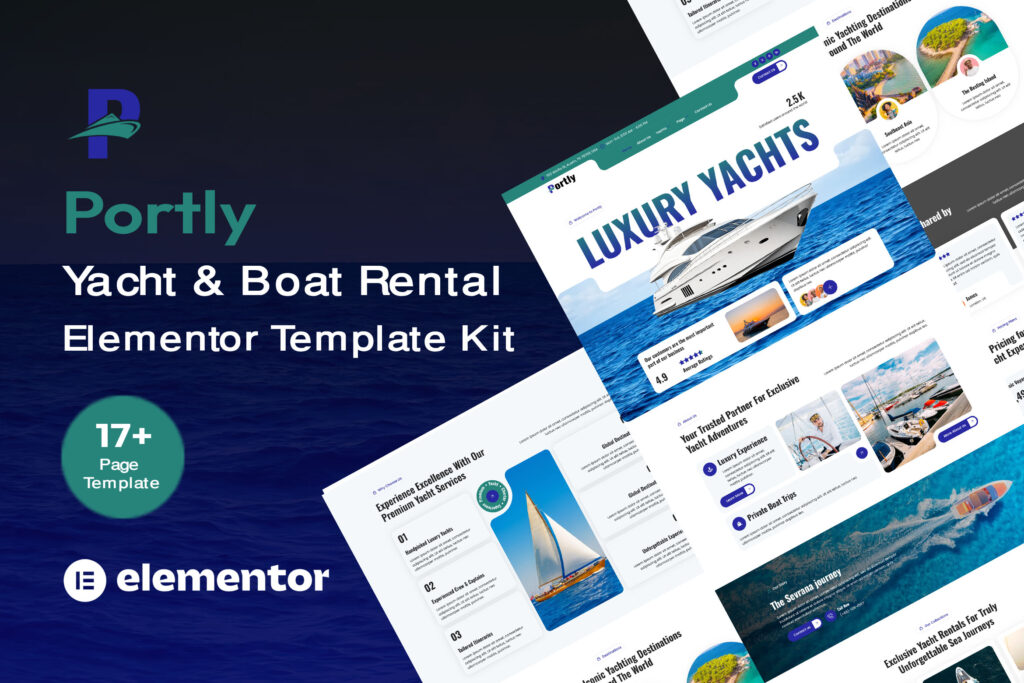 Portly - Yacht & Boat Rental Elementor Template Kit